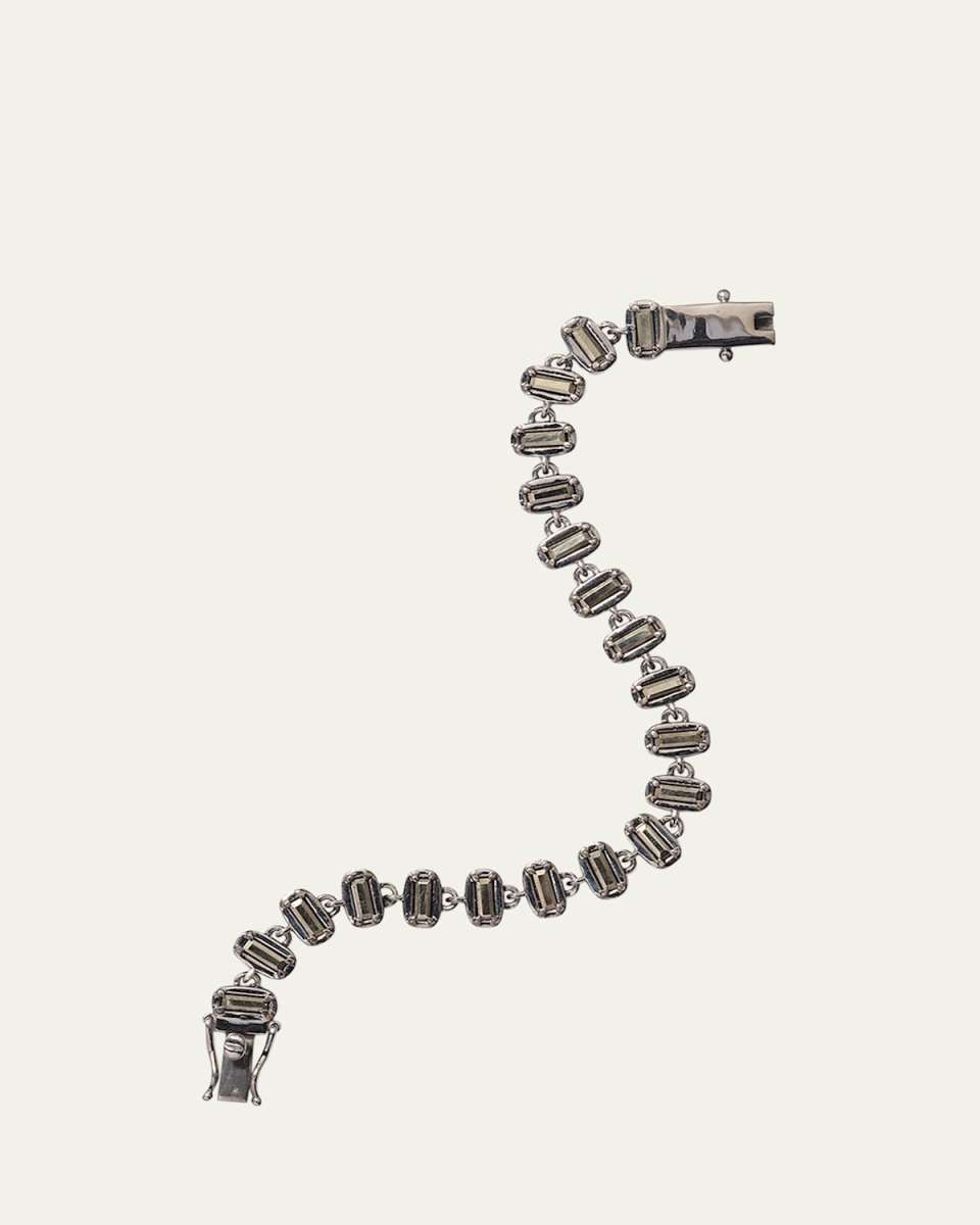 3D Baguette Pyrite Tile Chain Bracelet